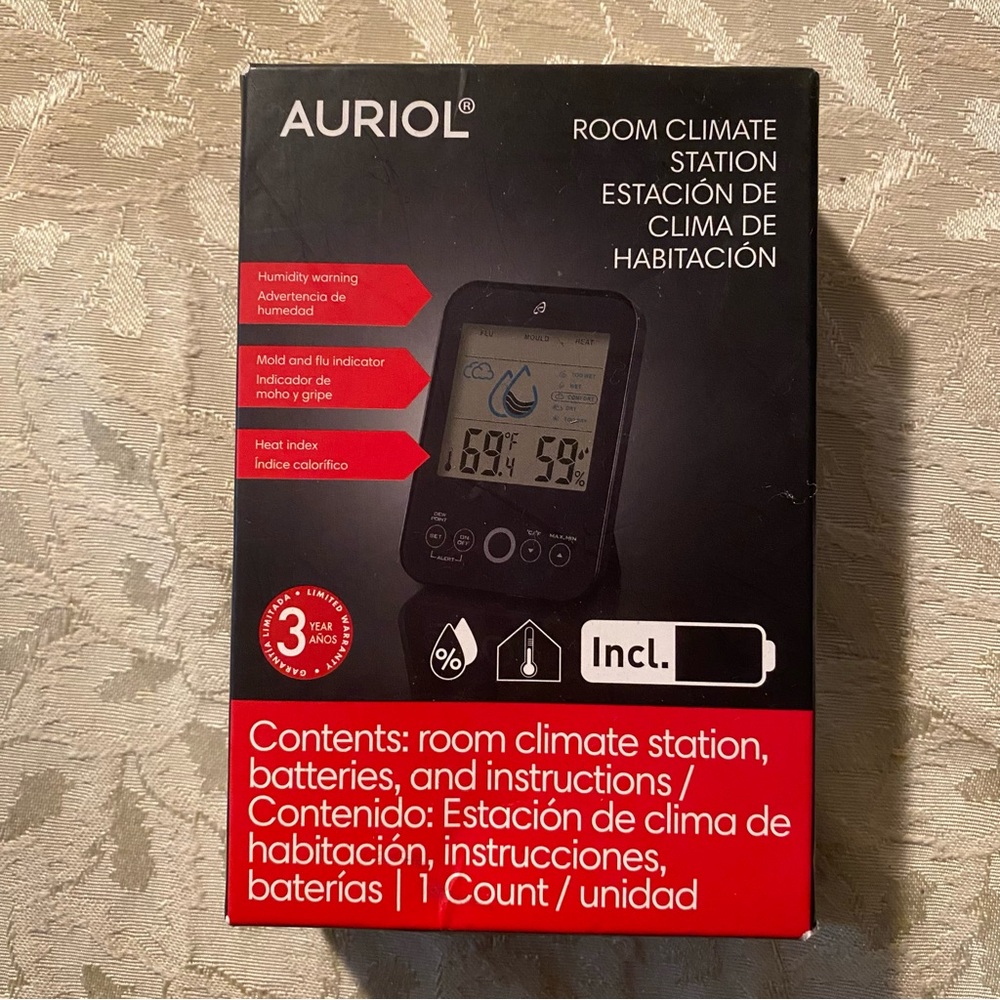 Auriol Room Climate Station “Black” 5-Level Room Climate Rating
